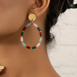 ✨🆕✨ BoHo Colorblock Beaded Earrings ✨